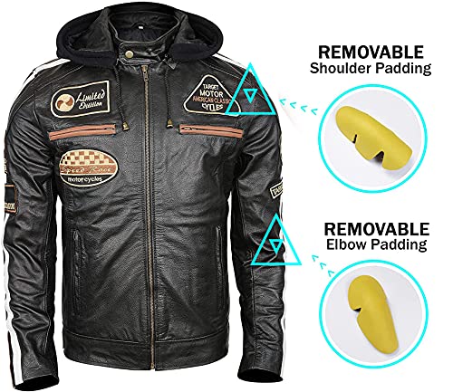 SpazeUp Men's Protective Racing Motorbike Armored Padded Motorcycle Racer Biker Vintage Racing Jacket2