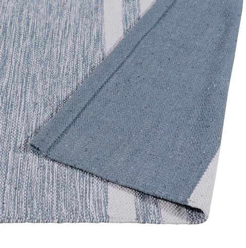 Image of Hand Woven 100% Natural Cotton Designer Rug|Kitchen Runner|Bedside Runner|Kitchen Mat|Carpet|Multiple uses for Balcony,Living Room,Bedroom,Size-22x60 Inches, (Grey)