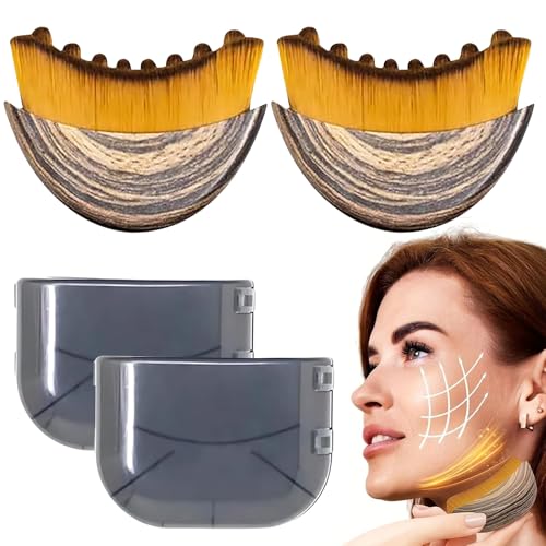 Cepillo facial de drenaje linfático, cepillo facial linfático, masajeador de drenaje linfático para cara, contorno linfático, barbilla, mandíbula, cepillo facial seco para personalizar la piel (2)