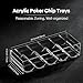 sharkplay Poker Chip Holder Tray Racks with Lid Clear Acrylic Chips Rack Case with Cover Each Can Hold 100 Chips （1 Pack）