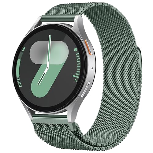 Correa de reloj de metal de 20 mm compatible con Samsung Galaxy Watch 7/6/5/4/FE 40 mm 44 mm, 5 Pro 45 mm, Galaxy 6/4 Classic pulseras de acero inoxidable malla Loop magnético pulseras para Vivoactive