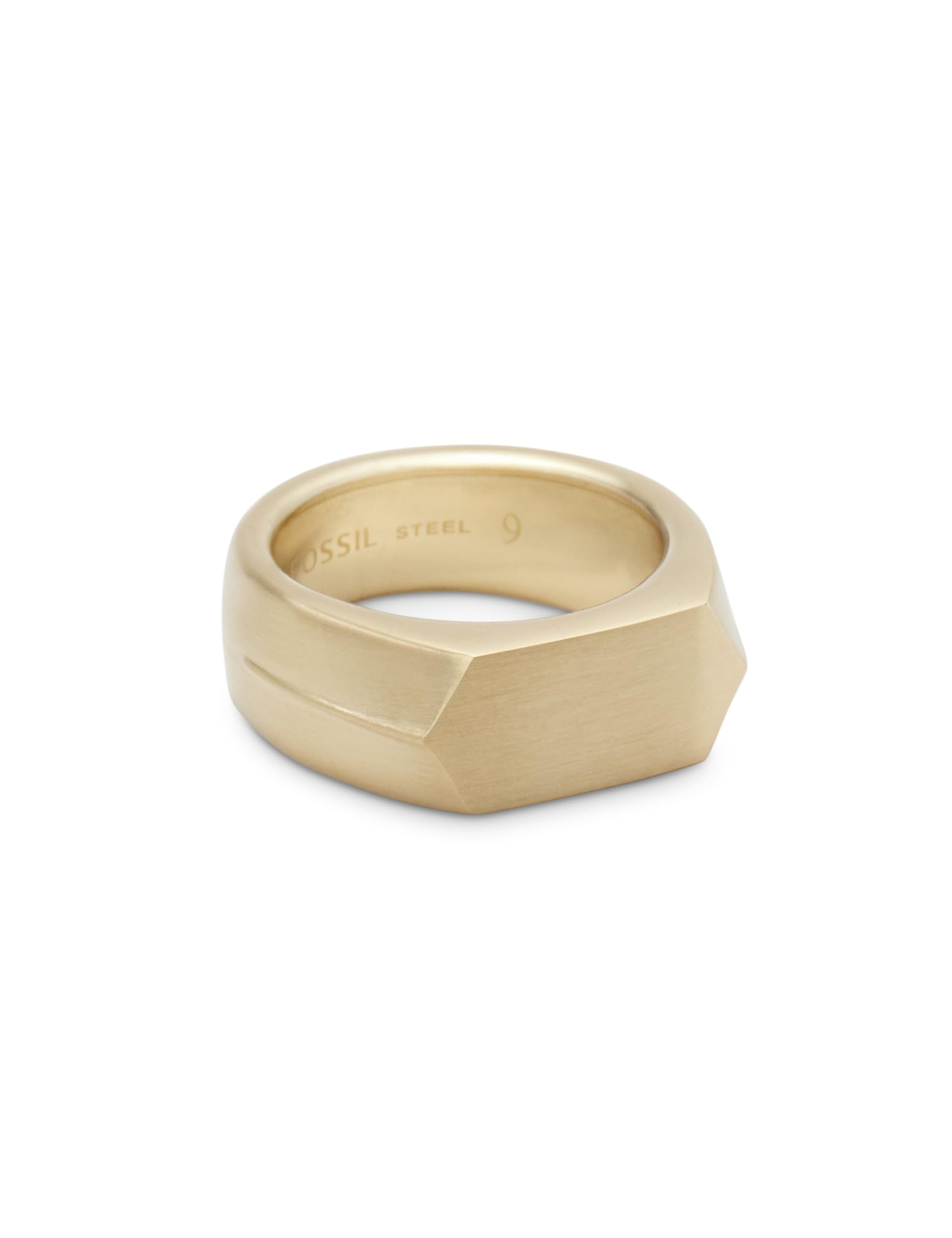 Fossil Herrenring, All Stacked Up Gold-Tone Edelstahl Siegelring