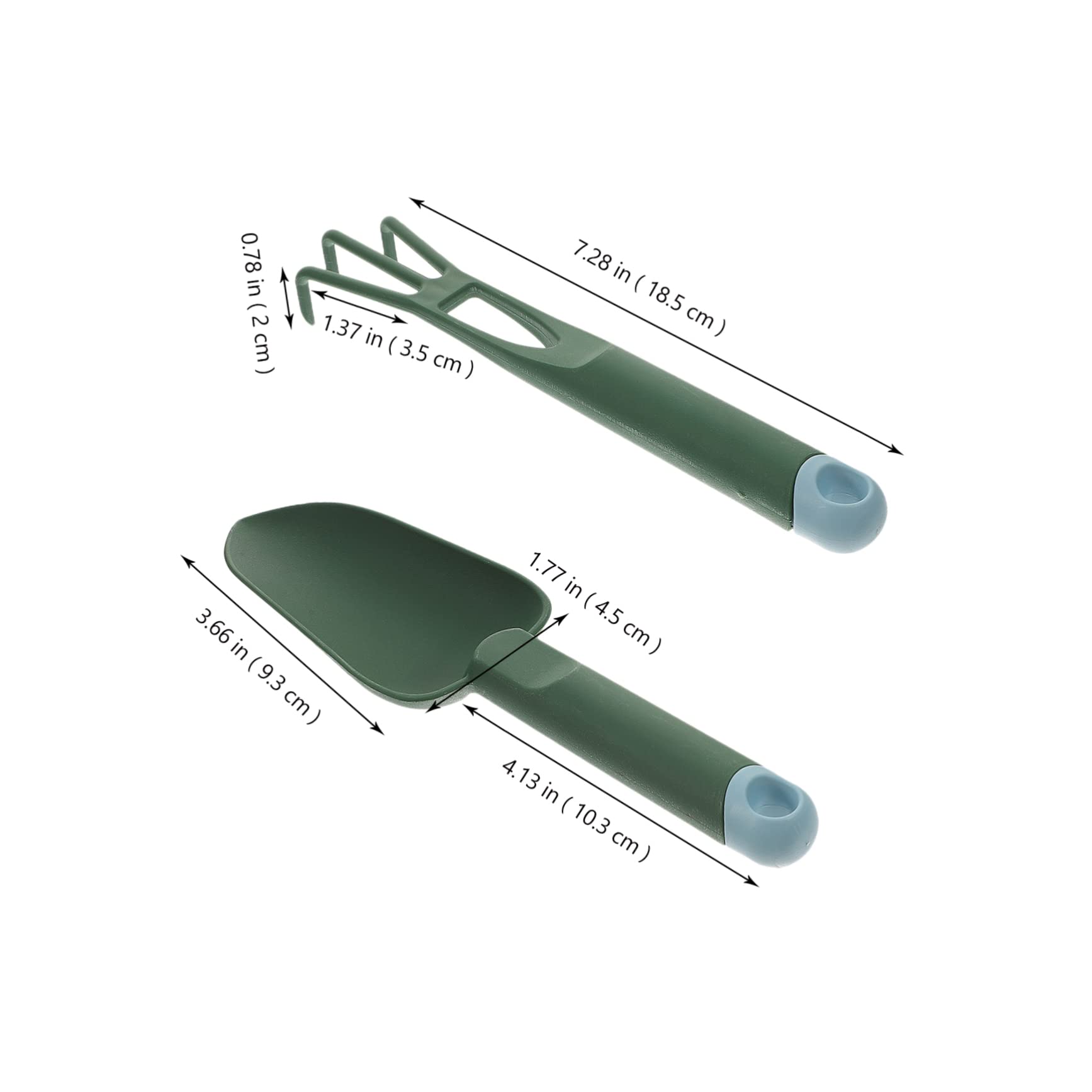 Sosoport 2 Sets Ergonomic Gardening Tools Portable Hand Trowel Rake with Comfortable Handle for Easy Planting Weeding Your Garden