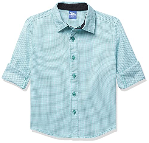 Image of Amazon Brand - Jam & Honey Boys 100% Cotton Printed Regular Fit Long Sleeve Shirt