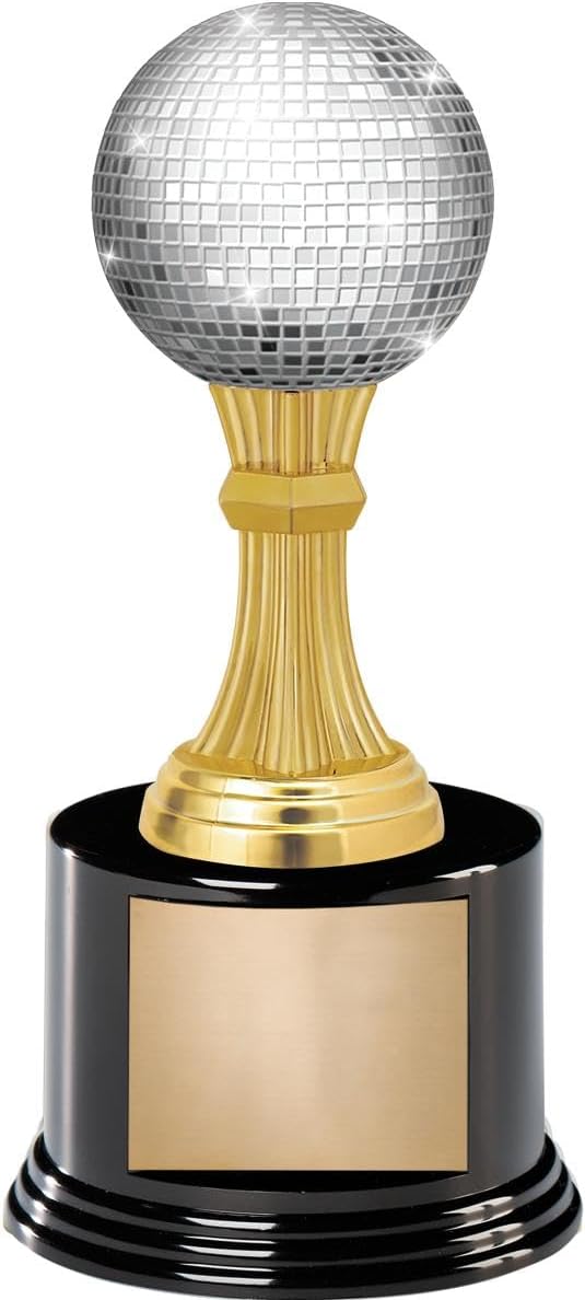 Crown Awards 7" Disco Ball Figure Award On Round Trophy Base