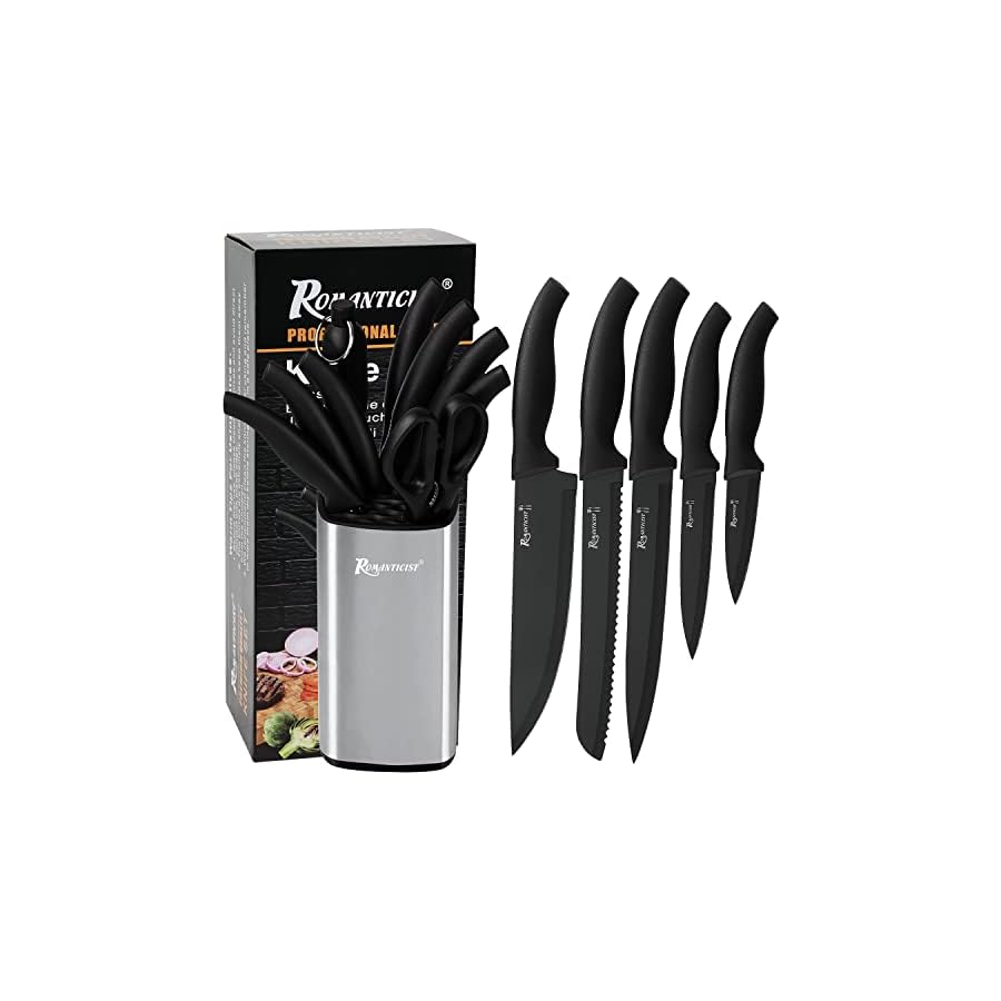 ROMANTICIST-Kitchen-Knife-Set-with-Block-8PCS-High-Carbon-Stainless-Steel-with-Chef-Knife-Slicer-Knife-Best-Kitchen-Knife-Set-Gift-for-Professional-Chef-Home-Cooks ROMANTICIST Kitchen Knife Set with Block - 8PCS High Carbon Stainless Steel with Chef Knife, Slicer Knife - Best Kitchen Knife Set Gift for Professional Chef Home Cooks