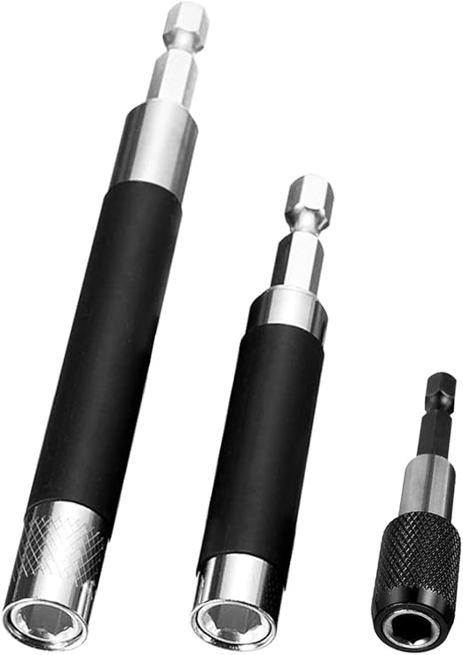 3pcs Magnetic Drive Guide Quick Release Screwdriver Bit Holder Extension with 1/4 Inch Hex Shank Drill Bit Tip Holder Connection Rod Adapter Sleeve for Nuts Drill and Handheld Driver