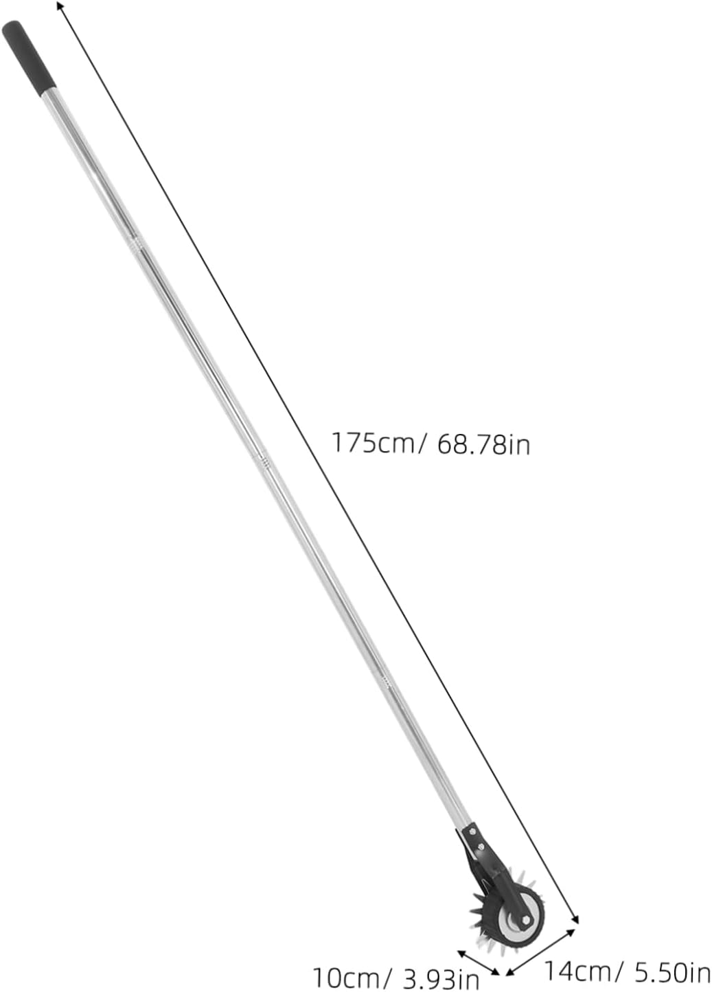 YARNOW Manual Grass Edger Tool Wheeled Lawn Edger Stainless Steel Handle Garden Landscaping Maintenance