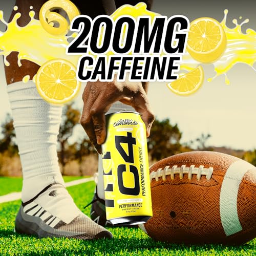 Image of C4 Energy Drink, Lemonade inchLimited Edition inch Carbonated, Sugar Free Pre Workout Performance Drink with no Artificial Colors or Dyes, 16oz Pack of 12