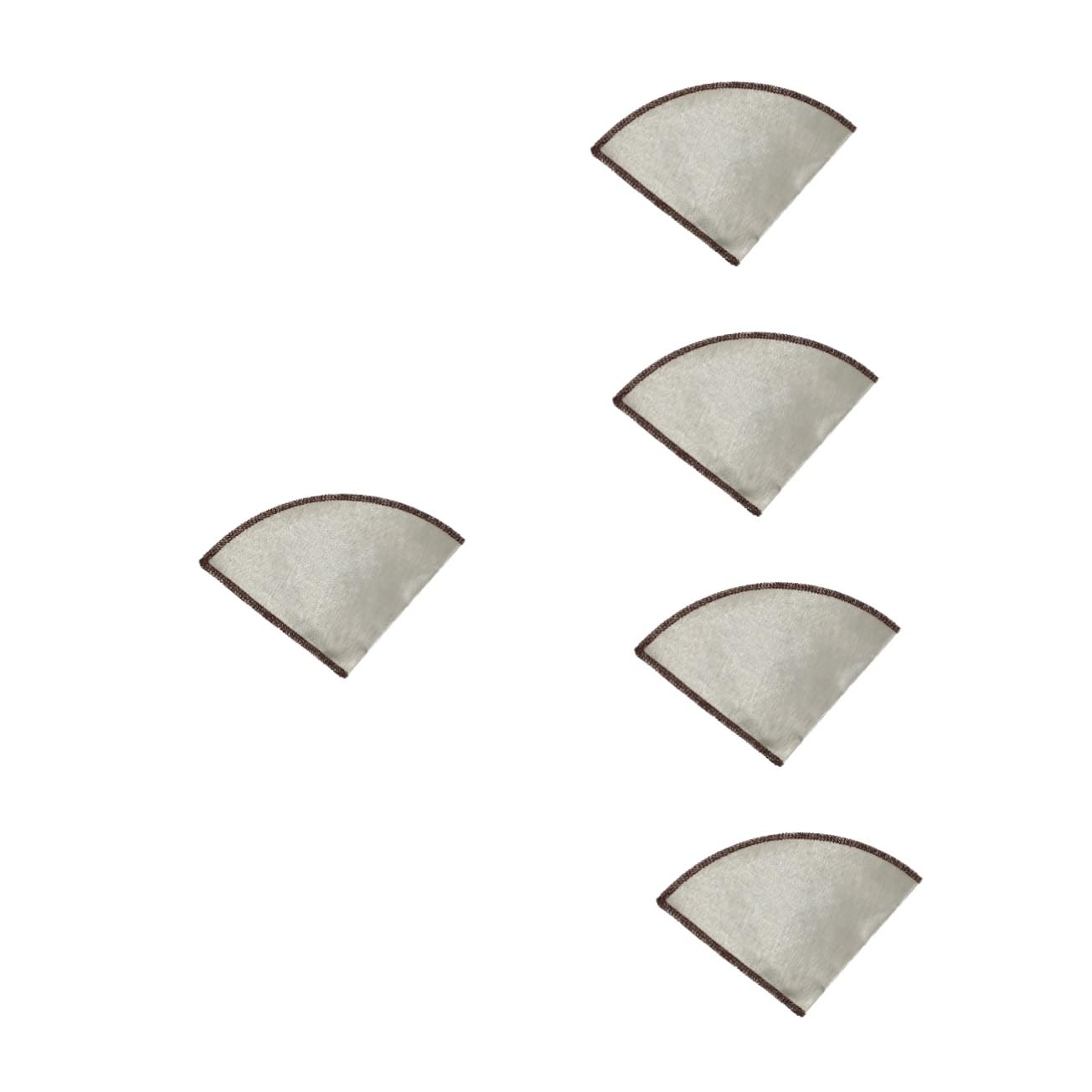 Housoutil 5pcs Stainless Dripper Reusable Cone Filter for Cups High-grade Material Easy Brewing Coffee Strainer for Home Office Use