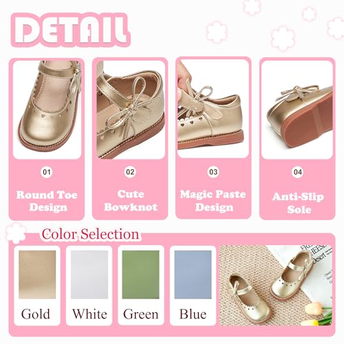 Image of Flaryzone Toddler Little Girl Mary Jane School Uniform Oxfords Flat Dress Shoes