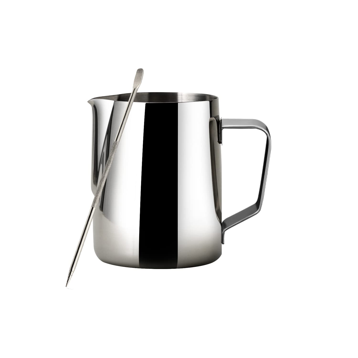 HKKAIS milk frothing pitcher 12oz Stainless Steel Milk Jug Espresso Steaming Pitcher Barista Cup for Making Coffee Cappuccino Latte Art 12 oz/350 ml (12oz / 350ml)