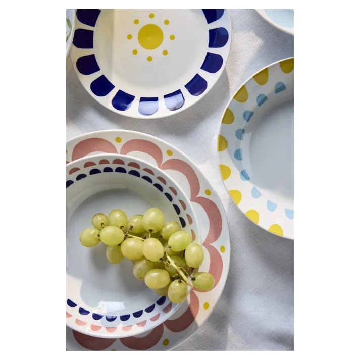 Tognana Madison Nymea Servizio Tavola 18 Pezzi in Porcellana per 6 Persone, Decorazioni Assortite, Piatti Piani Fondi e Dessert, Lavastoviglie e Microonde