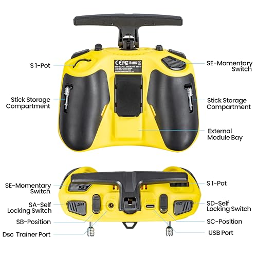 Image of Radiomaster Pocket ELRS Remote Controller Portable Hall Gimbal EdgeTX 2.10.5 Transmitter with LED Light for FPV Drone /RC Helicopter&Car Boats&Multirotor (Battery Not Included)