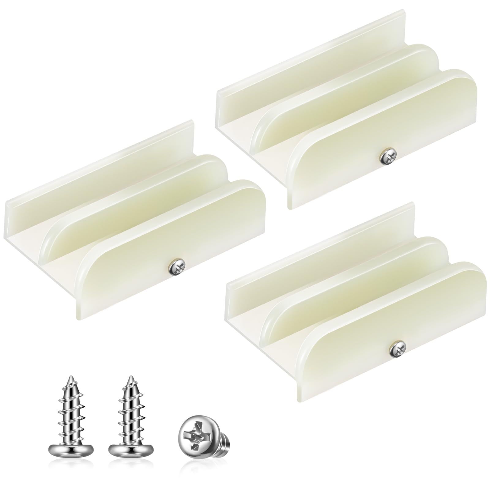 Guide bas de porte de douche M6219 Chunful blanc avec canaux de 1,27 cm pour un glissement fluide