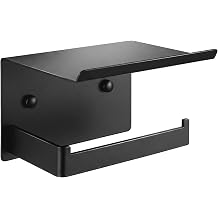 Matte Black Toilet Paper Holder with Shelf