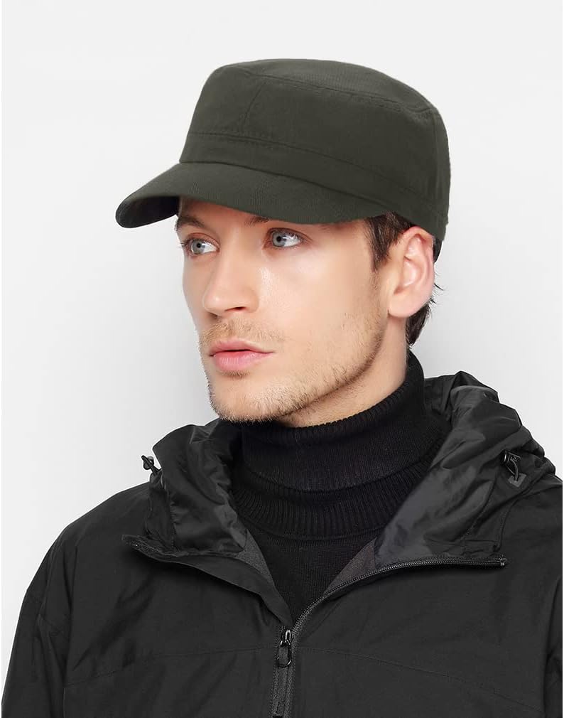 XYIYI Unisex Cotton Basic Cadet Army Cap Everyday Military Style Hat - Image 2