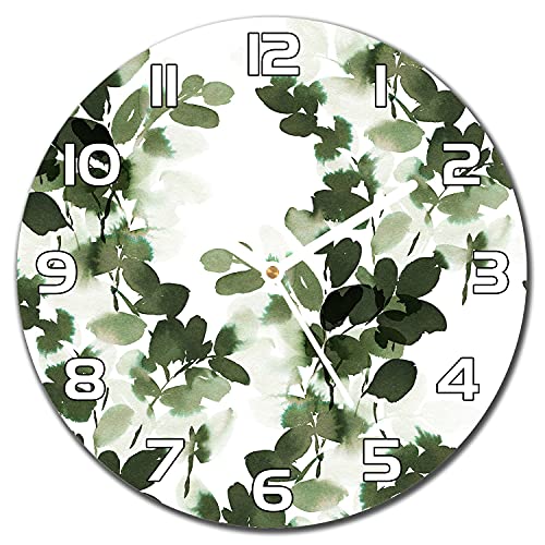 Horloge en verre cuisine salon moderne murale impression 30 cm branches