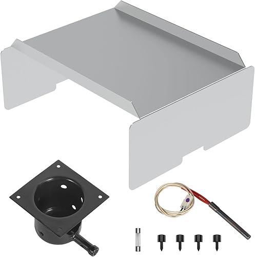 BCA012 Difusor de deflector de calor, olla de quemadura de fuego de acero porcelánico e encendedor para Traeger, Camp Chef, Pit Boss y otras