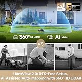 MOVA LiDAX Ultra 1000 Robot Lawn Mower Wire Free for 1/4 Acre, RTK-Free+360° 3D LiDAR+AI Vision Auto Mapping, Zero-Edge Cutting, Cutting Height 1.2'-3.9', 45% Slope, Up to 150 Managed Zones Dual Maps