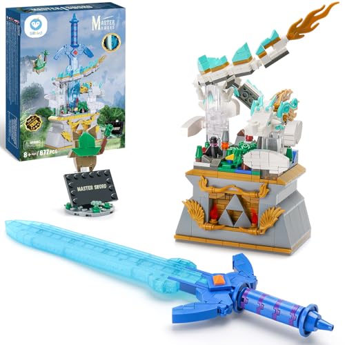 Sillbird BOTW Glowing Master Sword Building Blocks Set, TOTK Decorations