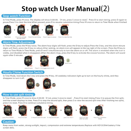 2 Pack Sports Stopwatch Timer, Single Lap Split Digital Stop Watch for Sports Kids Coaches Swimming Running - Image 5