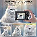 4K Digital Camera for Photography Autofocus, 2024 Latest 48MP Vlogging Camera for YouTube with SD Card, 2 Batteries, 3" 180°Flip Screen Compact Travel Camera for Teens with 16X Zoom, Anti-Shake,Black - Image 3