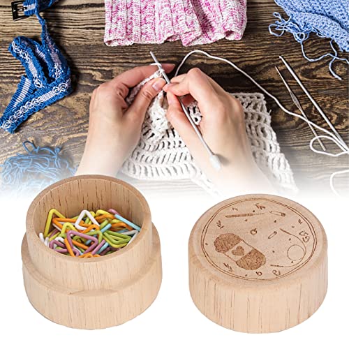 Knitting Stitch Markers Set, 60-Count Vibrant Triangular Locking Crochet Markers with Wooden Keepsake Box4