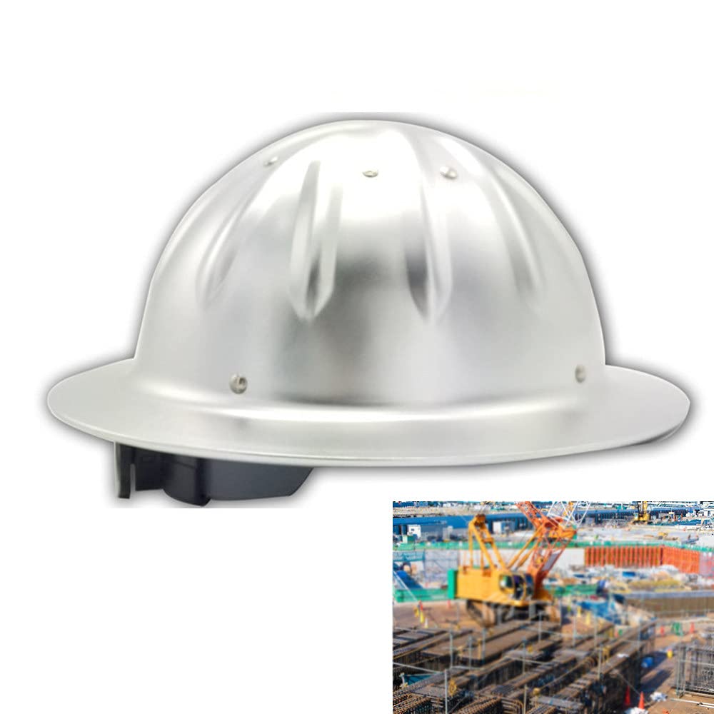 Casco de Seguridad, Casco de Aluminio Cascos Casco de aleación de Aluminio Casco de Alta Resistencia Casco de Trabajo Casco de protección Ajustable Casco de construcción Aluminio Duro