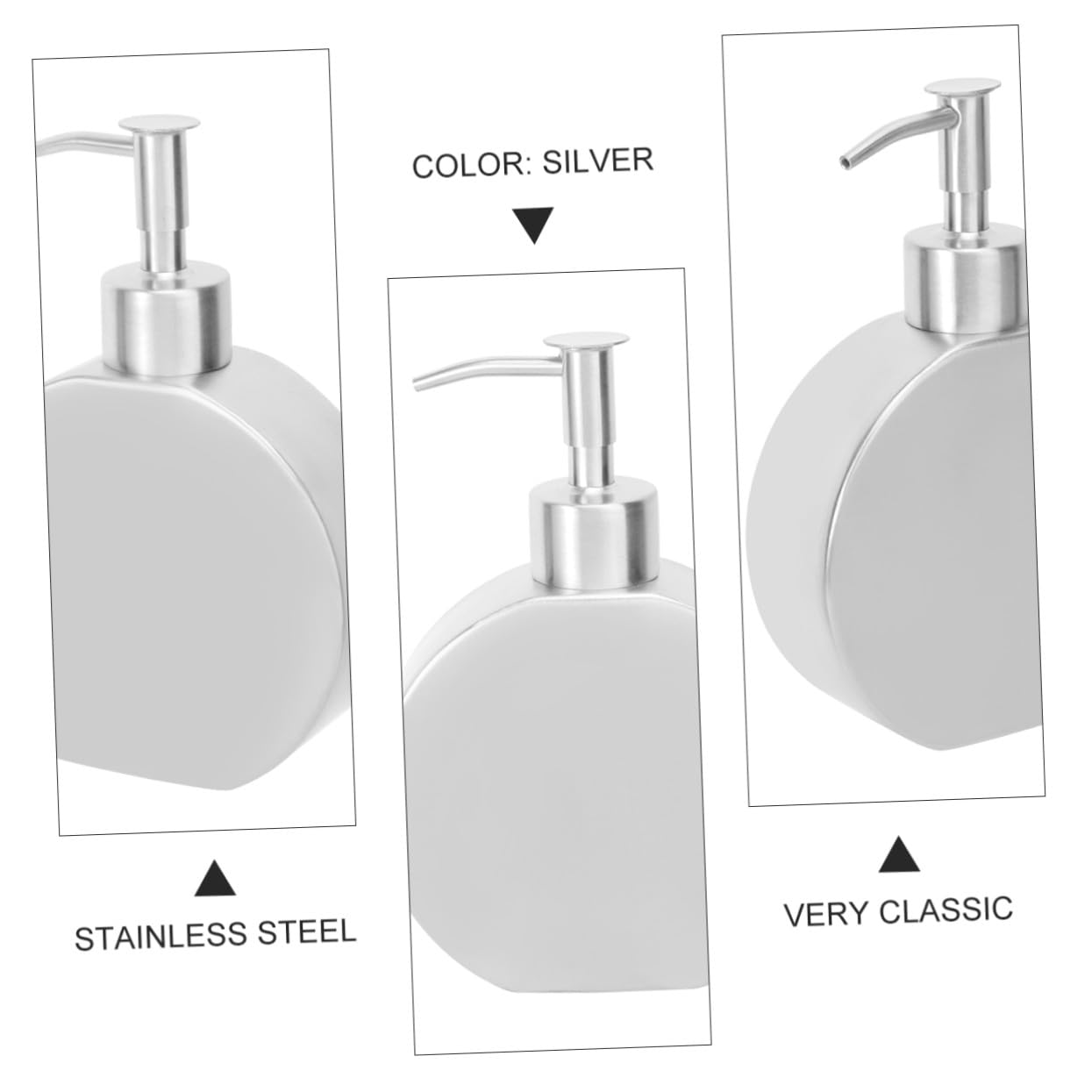 Dispensador de Loción de Acero Inoxidable Botella Rellenable Bomba Diseño Compacto y Duradero para Baño y Cocina Accesorio Práctico y Reutilizable