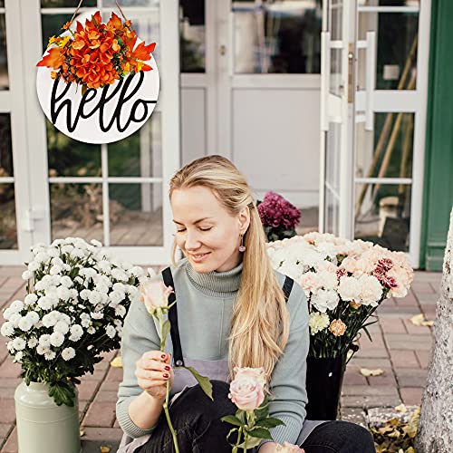 Fall Wreaths Maple Leaf Autumn Wreath For Front Door, Artificial Flowers Hydrangea Garland Hello Welcome Sign Door Wreath Rustic Fall Decor-170 #TOP5