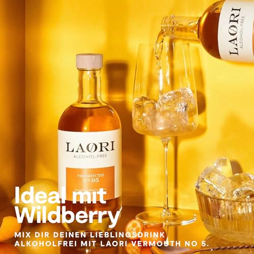 Laori No 05 Vermouth 500ml | Alkoholfreier Weinaperitif mit Wermut & Enzian Kräutern | Perfekt für Cocktails & Longdrinks | 100% Weinbasis, ohne künstliche Aromen & Farbstoffe| Vegan & Zuckerfrei