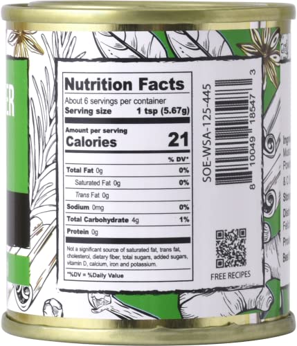 Image of Soeos Wasabi Powder 1.25 oz (35g), Gluten Free, Vegan, Premium Wasabi Powder for Sushi and Sashimi