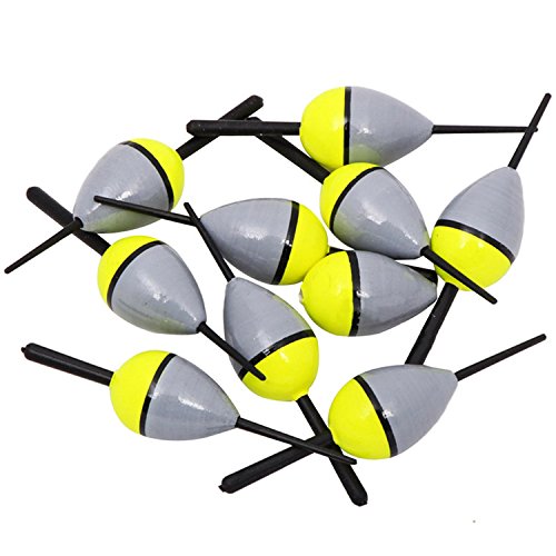 LSHDCER Lot de 10 Flotteurs de Pêche à Ventre en Pot Bobber Flotteurs en Bois de Tung Floutteurs Liège de Pêche Truite, 2g-7.5cm-10pcs A