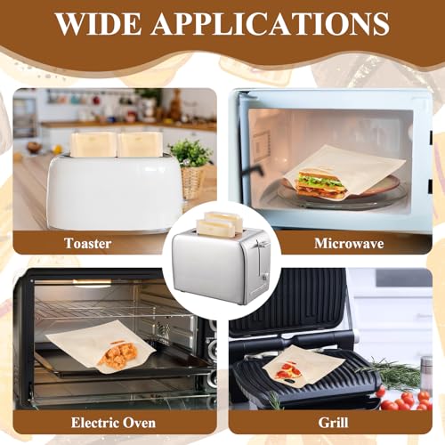 image for PEASUG Toaster Bags 10 Pack, 3 Sizes Toaster Bags Reusable, Heat Resis