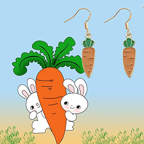 MAOFAED Rabbit Carrot Earrings Rabbit Gift Animal Lover Gift Bunny Jewelry for Girl Gift for Daughter4
