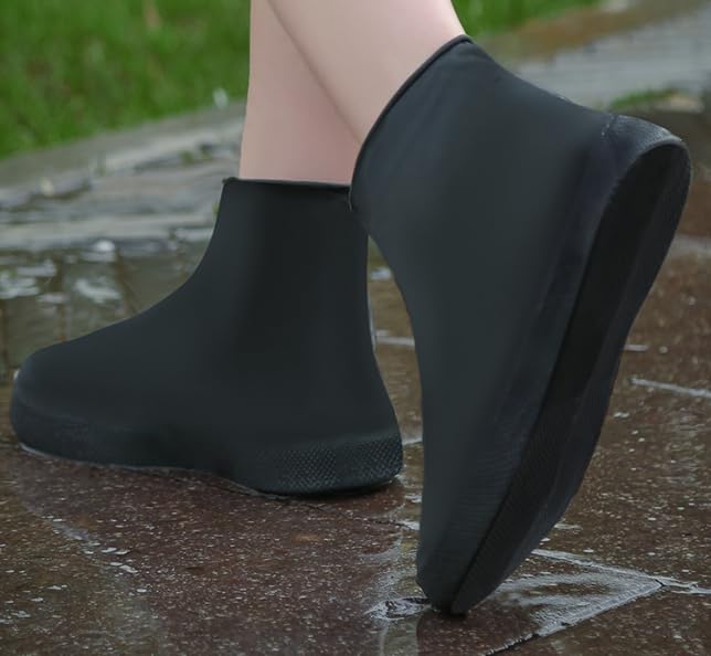 [ＳＴＥＥＬ－ＬＡＮＤ] シューズカバー 防水 靴カバー レインカバー 2足分4枚セット 厚手 滑り止め 耐摩耗 軽量 折りたたみ 携帯便利 梅雨対策 男女兼用 通勤 通学 アウトドア用 [並行輸入品]