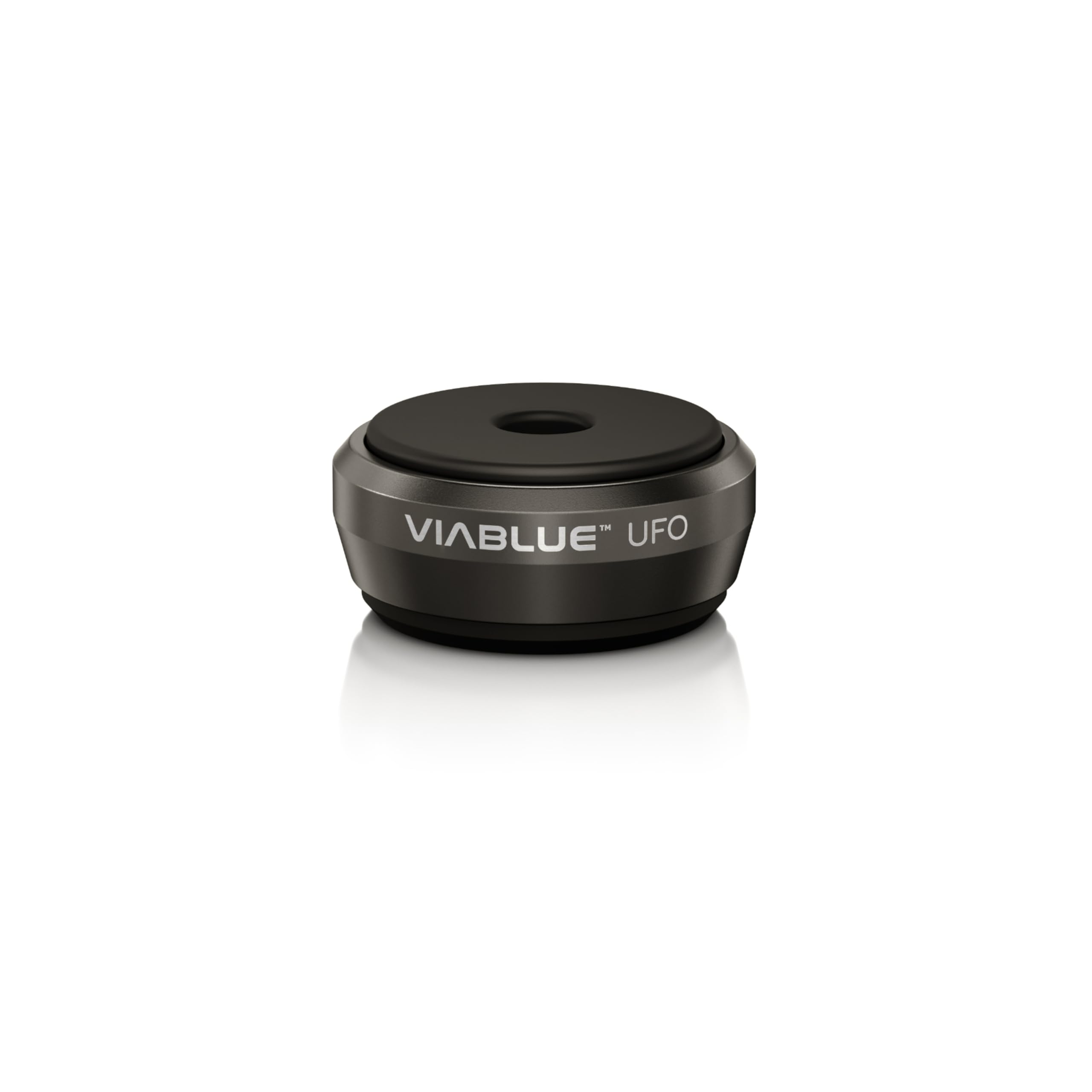 VIABLUE UFO Absorber * Ø 3,5 cm * Shock-, Resonanz,- Schwingungsdämpfer für Lautsprecher, Subwoofer und vibrierende Geräte * schwarz * Set 4 Stück
