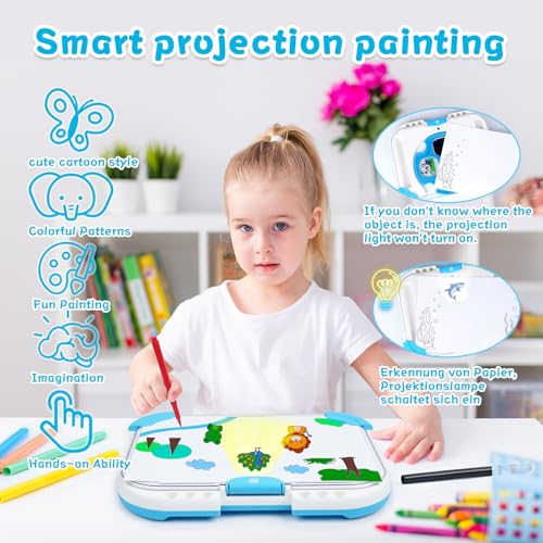 Smart Drawing Projector For Kids,Children's Tracing And Sketching Projector Kit(64 Patterns+6 Brushes+12 Paper),Toys For Girls And Boys To Learn Drawing,Christmas Birthday Present To Kids Age 3+ - Image 4