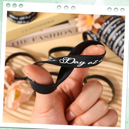60 Pcs One Day at a Time Silicone Motivational Wristbands Black Inspirational Rubber Bracelets Sobriety Gifts for Addiction Recovery Sober Anniversary Alcoholics Anonymous Men and Women3