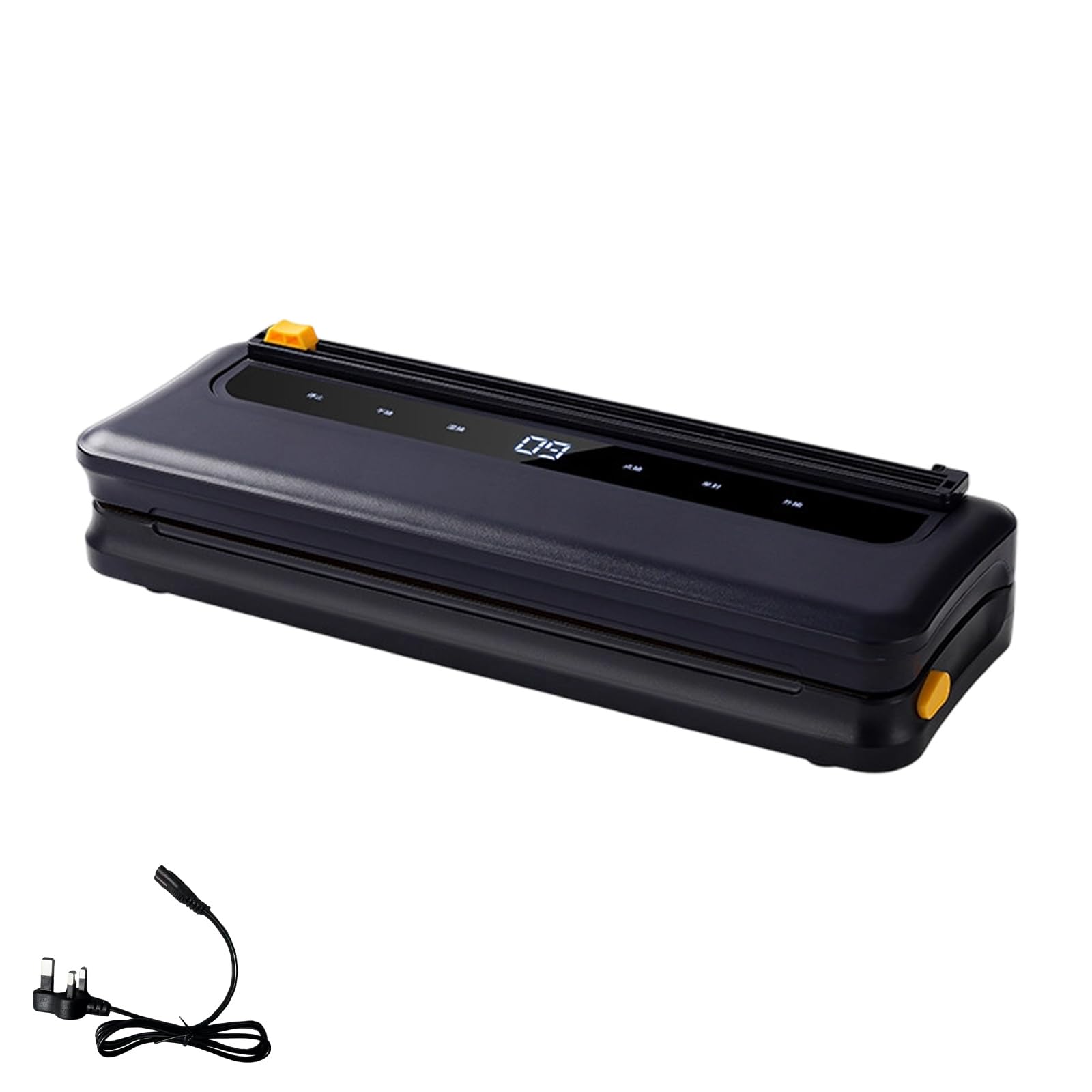 Uqezagpa Black Multifunctional Food Vacuum Sealer Automatic Compact Design Dry And Wet Modes Space Saving Kitchen Sealer