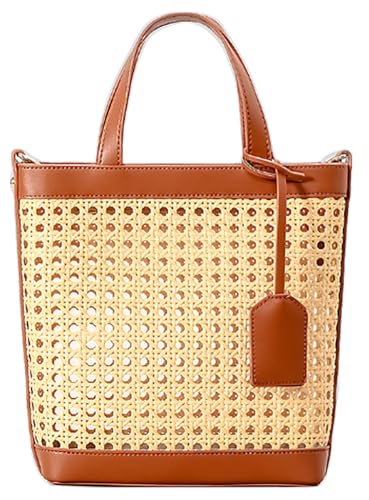 Bolso Tote de Ratán para Mujer Bolso de Playa de Paja miniatura 1