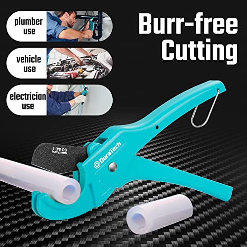 Image of DURATECH PEX Pipe Cutter, Tubing Cutter for 1 /8 inch-1 inch PEX and Rubber Hoses(NOT for PVC Pipe), with PTFE-Coated Sharp Blade, Suitable for Home and Plumbing Repairs (Pack of 2)