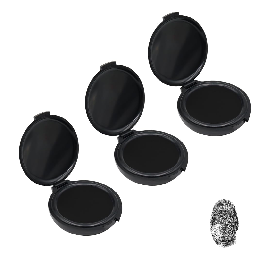 LICQIC 3 Pcs Thumbprint Ink Pad, Fingerprint Ink Pad, Fingerprint Kit for Identification Security ID Fingerprint Cards Law Enforcement Fingerprint Stamp Ink Pad (Black)
