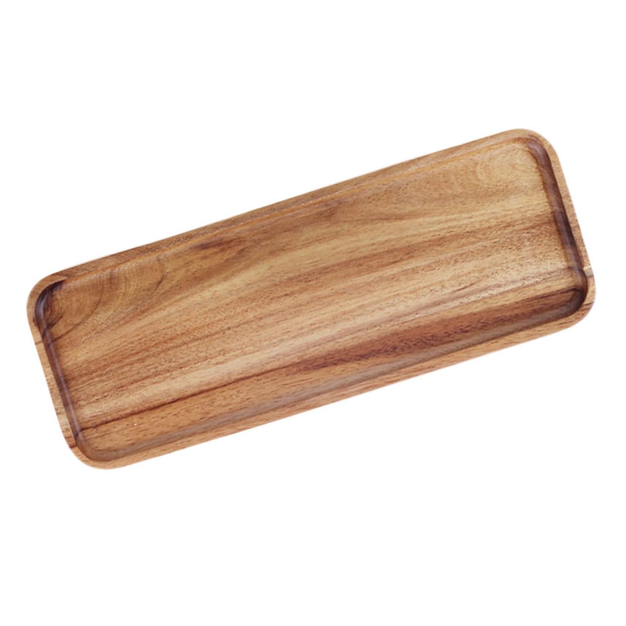 CIYODO 1PC Acacia Wood Food Tray for Serving Breakfast Coffee and Desserts Sturdy and Practical Storage Tray for Home Kitchen and Dining Room Use