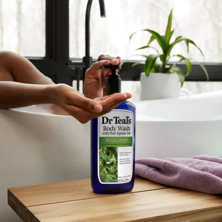 Dr Teal's Eucalyptus & Spearmint Body Wash Gift Set (3 Pack, 24oz Ea.) - Relax & Relief with Eucalyptus & Spearmint Blended with Pure Epsom Salt - Essential Oils Clear the Mind & Senses - image 6