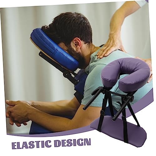 Oreiller de massage visage U en velours violet Healvian pour table de spa