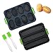 Produktbild otutun Brötchen Backform, Baguette Backblech Antihaft-Lochblech Brot Crisping Tray Perfektes Backen Einheiten Silikon Backformen Dunkelgrau für Baguettes,Langbrot,Zwei Modelle und zwei Silikonbürsten