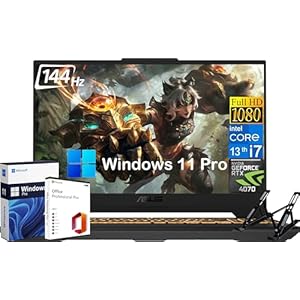 ASUS TUF 15.6″ FHD 144Hz Gaming Laptop PC – with Microsoft Office Lifetime License, Intel 10-Core i7-13620H (Beats i9-12900H), GeForce RTX 4070 8GB, 32GB DDR5, 2TB SSD, Wifi6, Backlit KB, Win 11 Pro