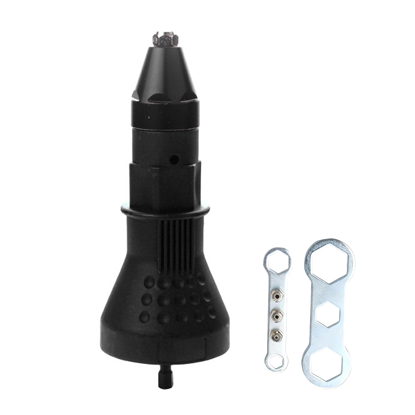 Fromceo Black Electric Rivet Adapter Head Alloy Steel Hexagonal Interfaces For Multiple Riveter Models Nut Drill Adapter
